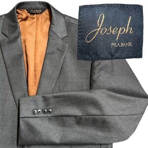 JOS A BANK Joseph Mens Slim Fit‎ Charcoal Gray Wool Jacket Blazer Sport Coat 41R